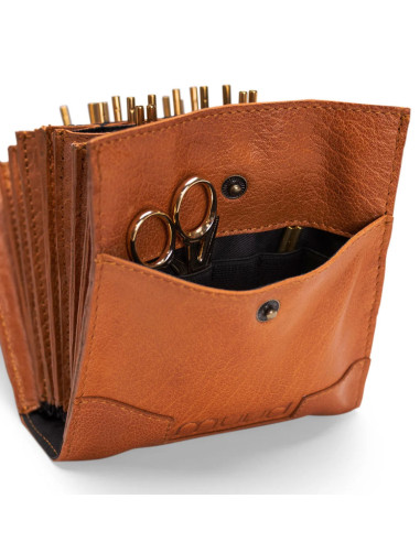 Etui de rangement en cuir pour aiguilles interchangeables Muud Betina - Whisky