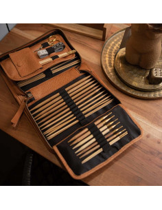 Etui de rangement en cuir pour aiguilles interchangeables Muud Effi - Whisky