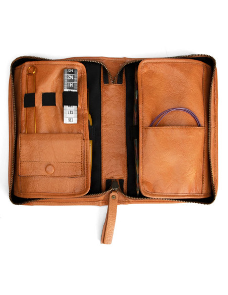 Etui de rangement en cuir pour aiguilles interchangeables Muud Effi - Whisky