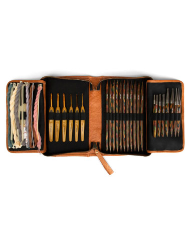 Etui de rangement en cuir pour aiguilles interchangeables Muud Effi - Whisky