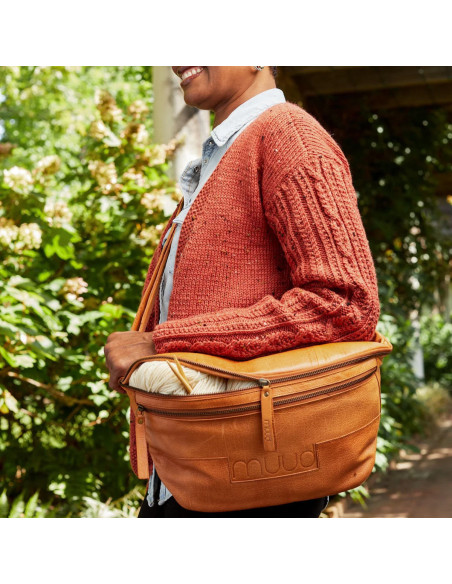 Sac banane en cuir Muud Vegas XL - Whisky