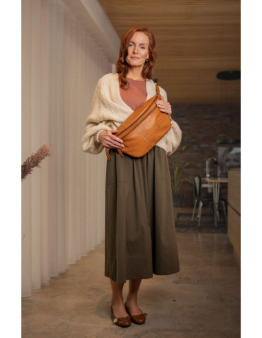 Sac banane en cuir Muud Vegas XL - Whisky