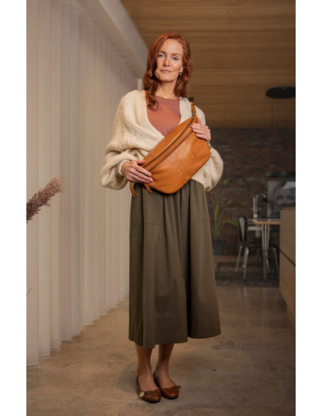 Sac banane en cuir Muud Vegas XL - Whisky