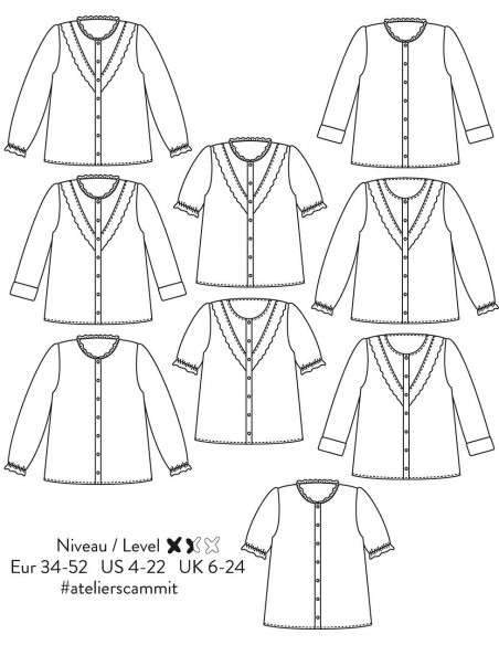 Patron de blouse Diapason - Atelier Scämmit