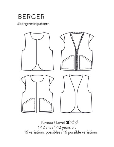 Patron de gilet ou veste Berger Mini - Atelier Scämmit