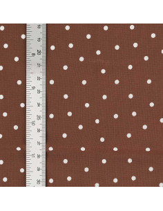 Tissu popeline de coton pois - Terracotta 2