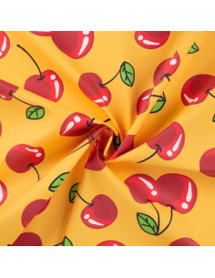 Tissu toile imperméable pour ciré - Cerises