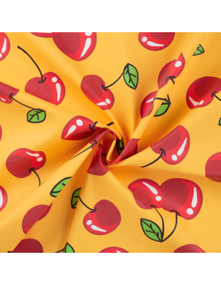 Tissu toile imperméable pour ciré - Cerises