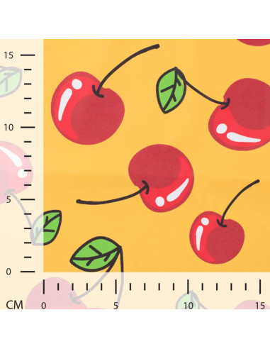Tissu toile imperméable pour ciré - Cerises