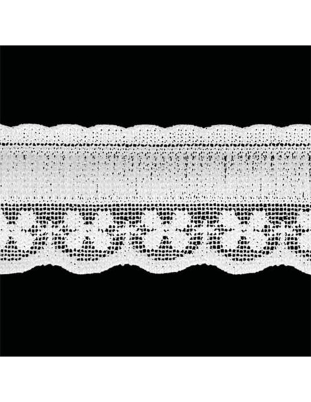 Elastique lingerie façon dentelle plissé blanc