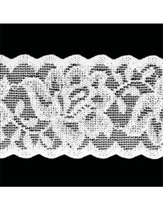 Elastique lingerie façon dentelle grandes fleurs blanc 2
