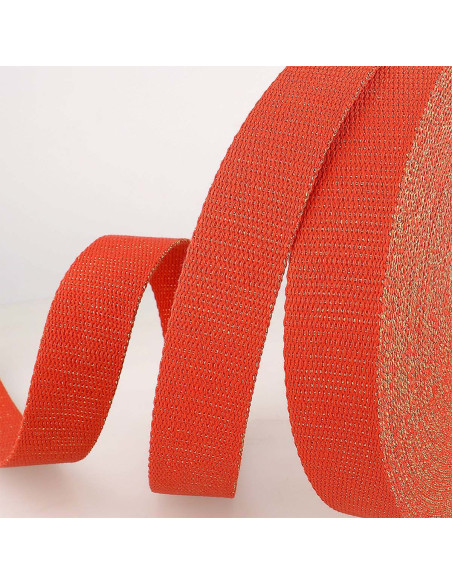 Sangle de sac lurex - Rouge et or