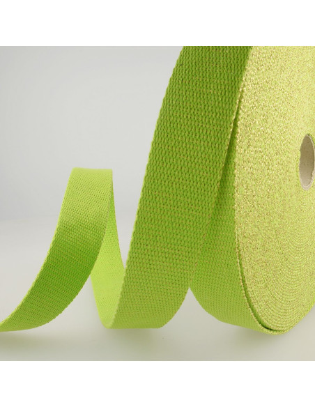Sangle de sac lurex - Vert pomme et or