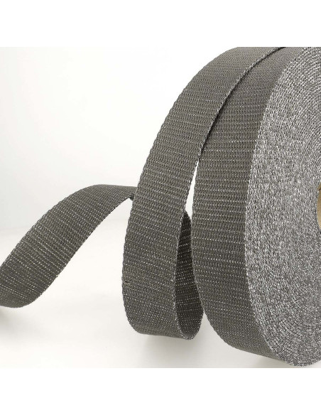 Sangle de sac lurex - Anthracite et argent