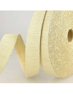 Sangle de sac lurex - Ecru et or