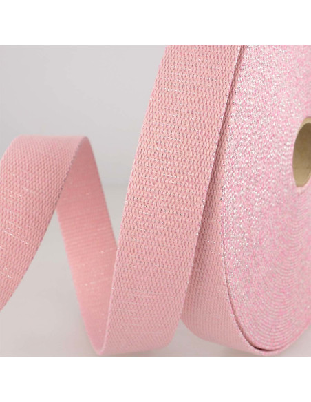 Sangle de sac lurex - Rose et argent