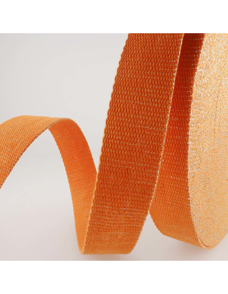 Sangle de sac lurex - Orange et argent