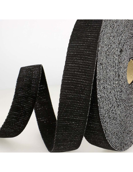 Sangle de sac lurex - Noir et argent