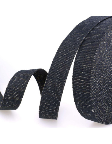 Sangle de sac lurex - Marine et or