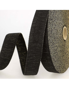 Sangle de sac lurex - Noir et or