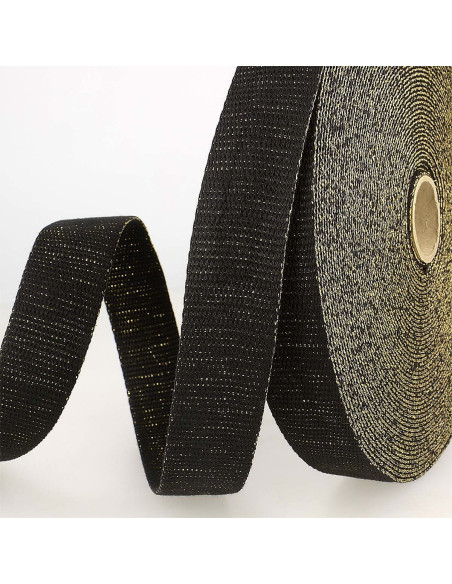 Sangle de sac lurex - Noir et or