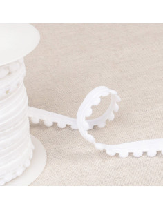 Élastique pompons - Blanc