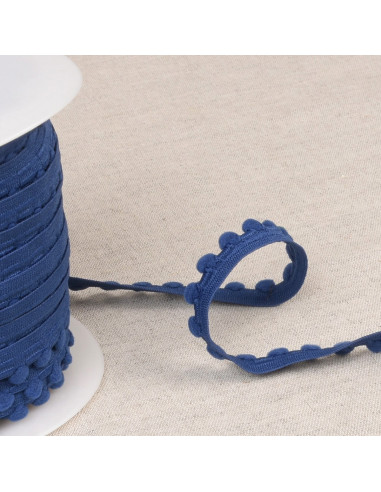 Élastique pompons - Bleu marine