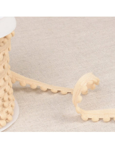Élastique pompons - Beige