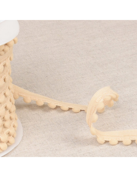 Élastique pompons - Beige