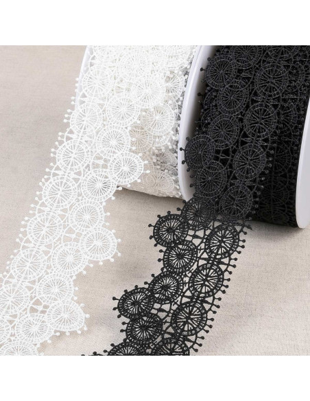 Guipure fine cercles - Blanc