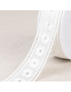 Guipure fine fleurs - Blanc