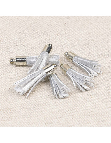 Set de 6 mini pompons - Argent