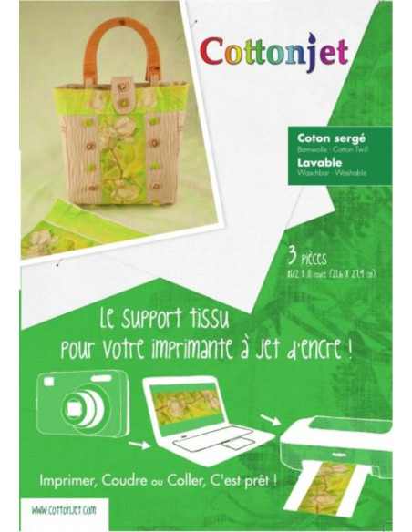 3 feuilles Cottonjet à coudre coton sergé