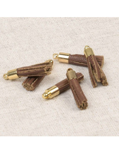 Set de 6 mini pompons - Marron