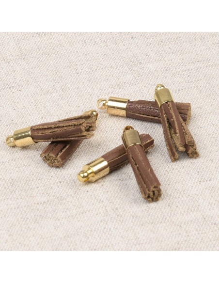 Set de 6 mini pompons - Marron