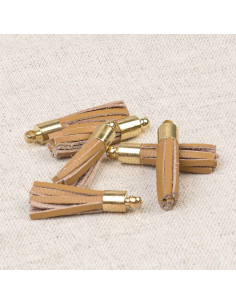 Set de 6 mini pompons - Camel