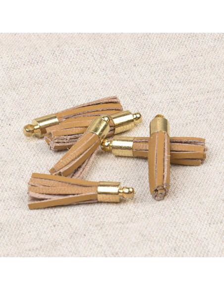 Set de 6 mini pompons - Camel