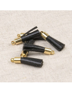 Set de 6 mini pompons - Noir