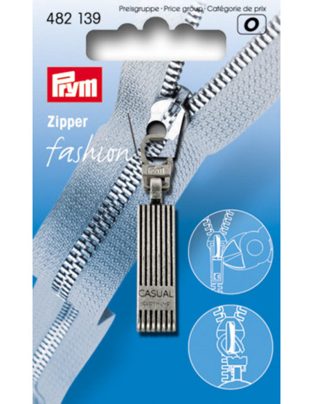 Tirette pour fermeture éclair - Casual argent antique