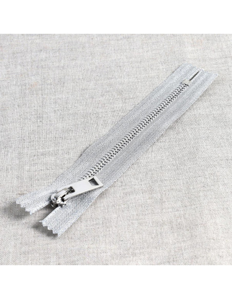 Fermeture métal lurex - Argent