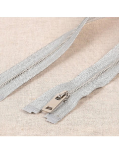 Fermeture métal séparable lurex - Argent