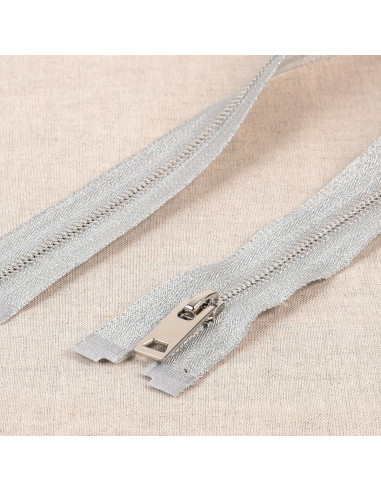 Fermeture métal séparable lurex - Argent
