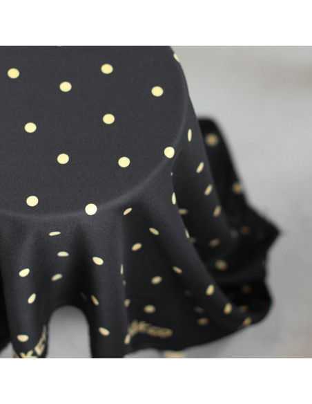 Tissu crêpe de viscose Jolly Dots - Noir