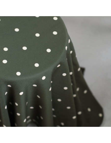 Tissu crêpe de viscose Jolly Dots - Kaki