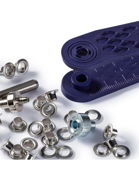 Boite 50 oeillets 4 mm avec outil de pose - Argent