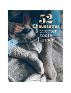 Livre 52 chaussettes à tricoter toute l´année