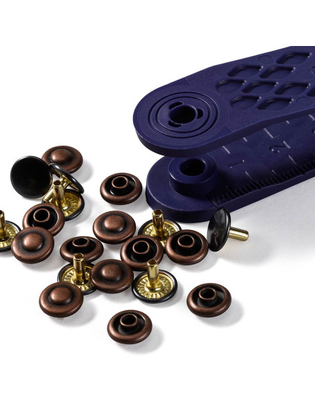 Boite de 24 rivets 9 mm avec outil - Bronze et Cuivre