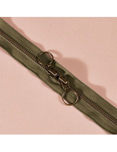 Fermeture double curseur laiton Ivy Green 60 cm - Atelier Brunette