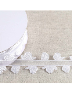 Ruban et roses - Blanc
