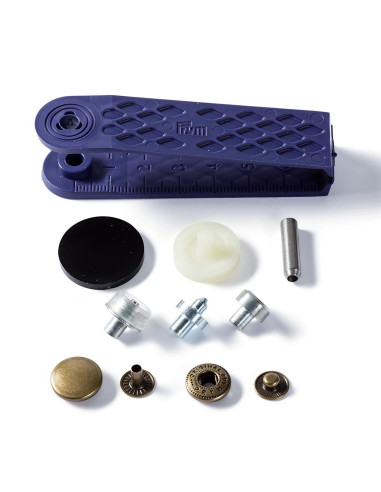 Boite de 10 boutons pression anorak Laiton avec outil 15 mm